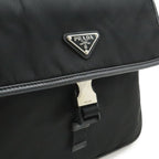 Prada Shoulder Bag Crossbody Nylon Leather Nero Black Silver Overseas Boutique — view 8
