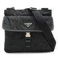 Prada Shoulder Bag Crossbody Nylon Leather Nero Black Silver Overseas Boutique
