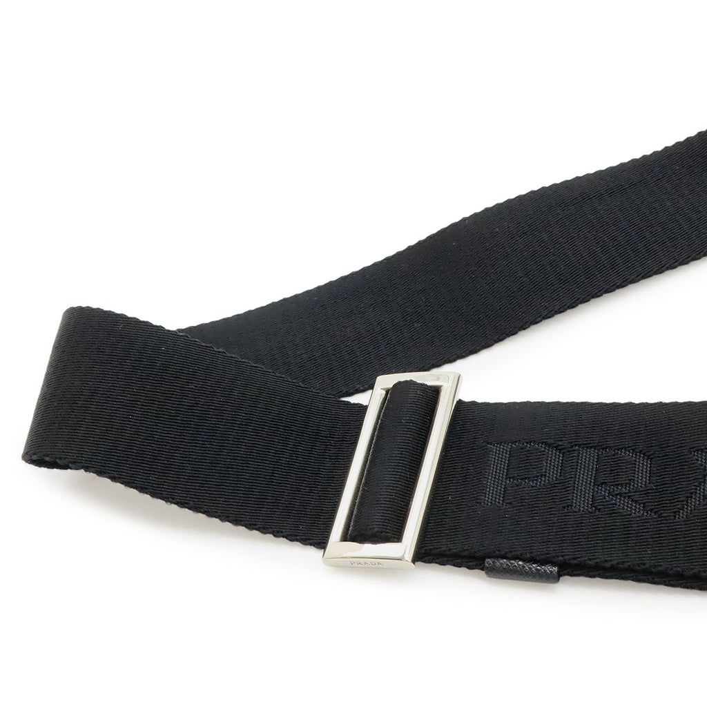 Prada Shoulder Bag Crossbody Nylon Leather Nero Black Silver Overseas Boutique — view 6