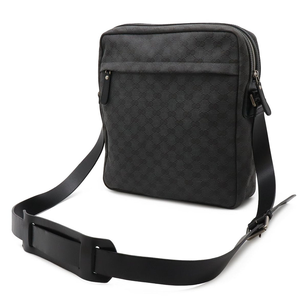 Gucci GG Canvas Shoulder Bag Crossbody Dark Gray Black — view 2