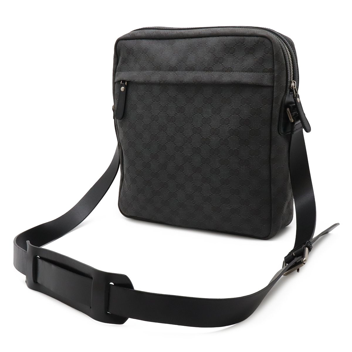 Gucci GG Canvas Shoulder Bag Crossbody Dark Gray Black — view 2