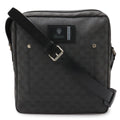 Gucci GG Canvas Shoulder Bag Crossbody Dark Gray Black