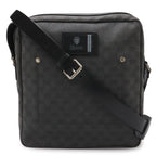 Gucci GG Canvas Shoulder Bag Crossbody Dark Gray Black