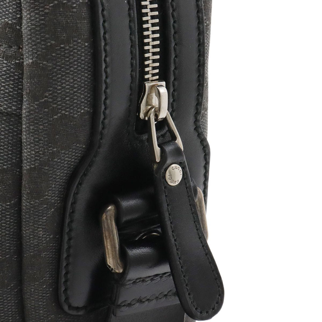 Gucci GG Canvas Shoulder Bag Crossbody Dark Gray Black — view 4