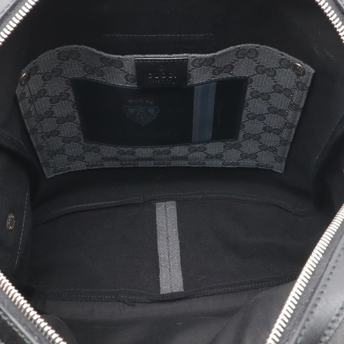 Gucci GG Canvas Shoulder Bag Crossbody Dark Gray Black — view 6
