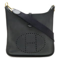 Hermes Evelyne I 1 PM Shoulder Bag Veau Epsom Black Silver