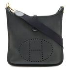 Hermes Evelyne I 1 PM Shoulder Bag Veau Epsom Black Silver