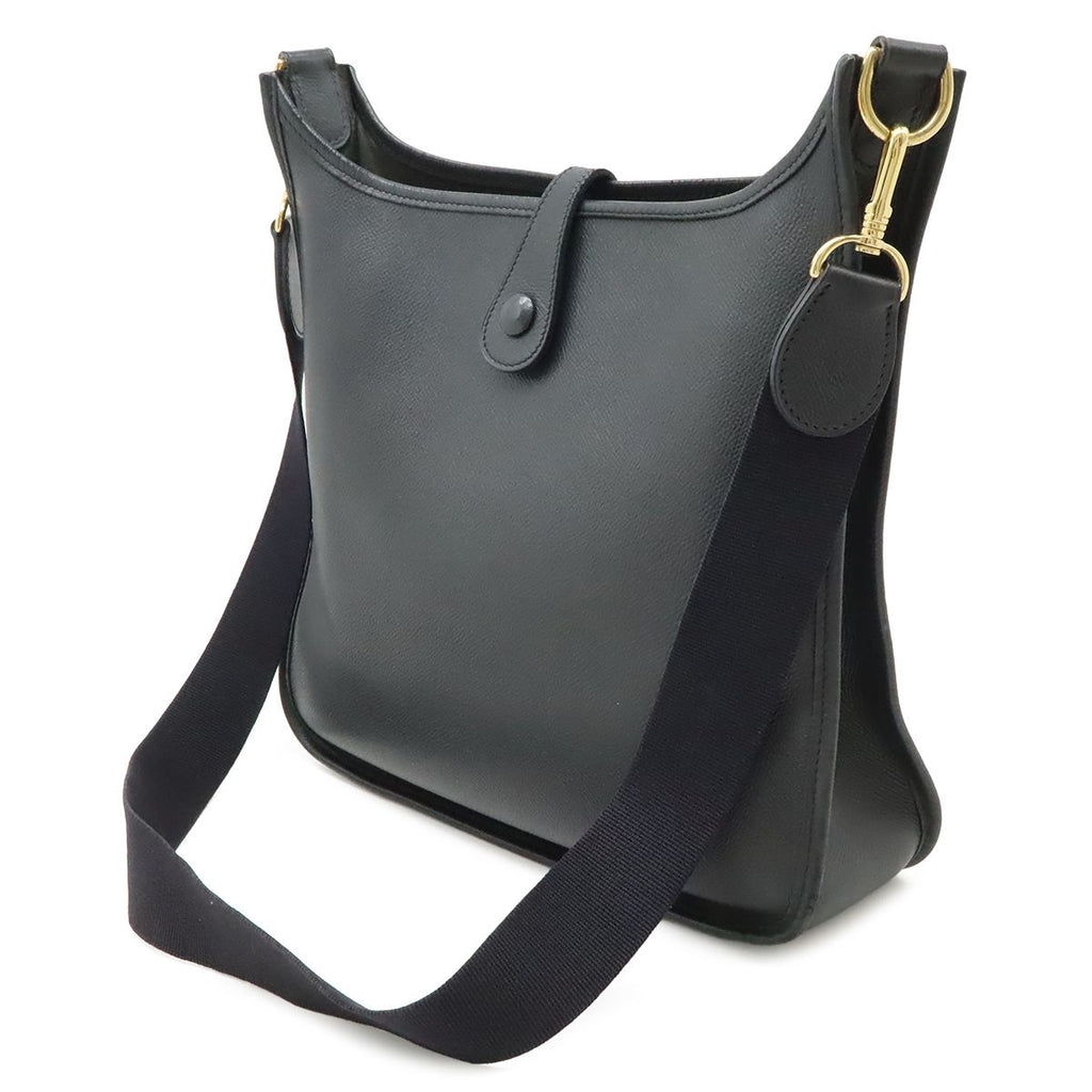 Hermes Evelyne I 1 PM Shoulder Bag Veau Epsom Black Silver — view 2