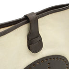 Hermes Evelyne GM I 1 Shoulder Bag Crossbody Toile Ash Leather Natural Dark — view 8