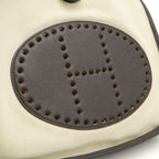 Hermes Evelyne GM I 1 Shoulder Bag Crossbody Toile Ash Leather Natural Dark — view 9