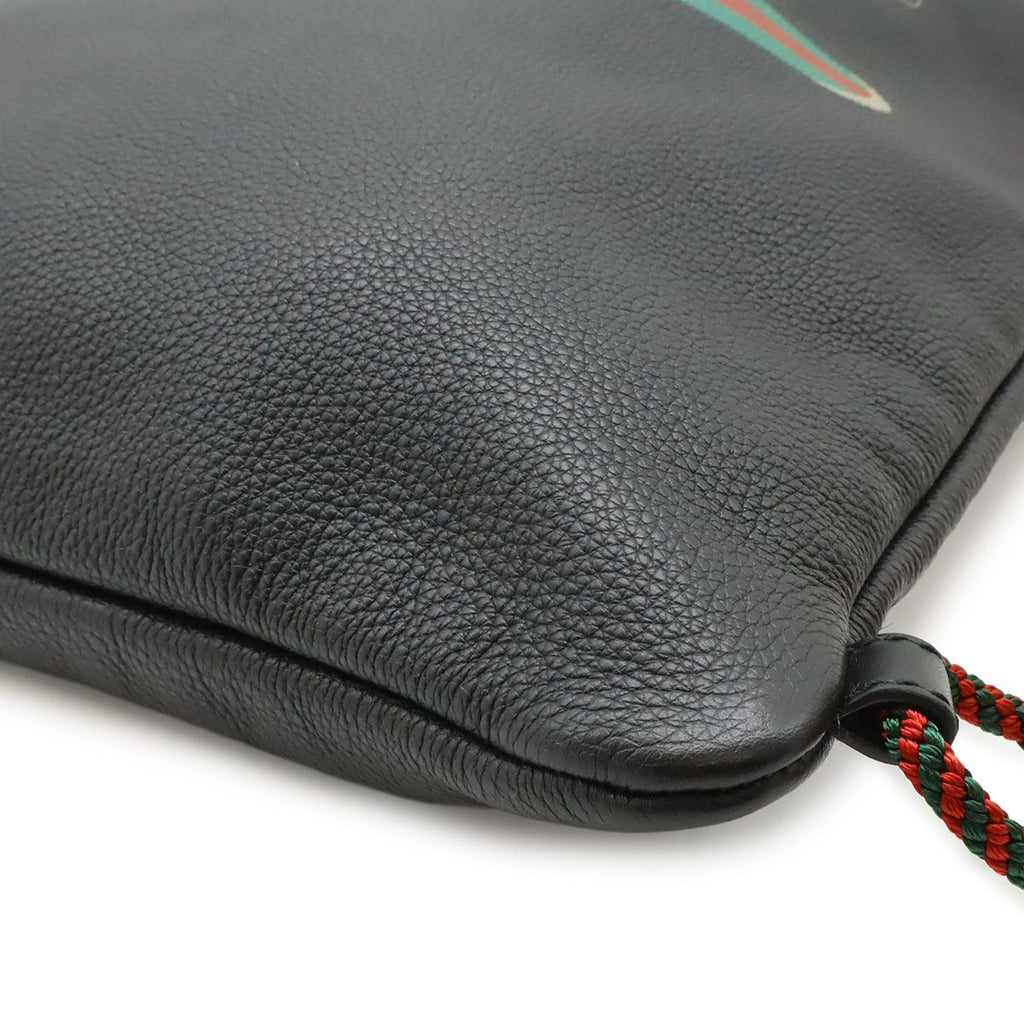 Gucci Print Drawstring Backpack 2-Way Tote Leather Black — view 3