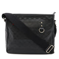 Gucci Guccissima Sherry Line Shoulder Bag Rubber Coating Leather Black Silver
