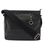 Gucci Guccissima Sherry Line Shoulder Bag Rubber Coating Leather Black Silver