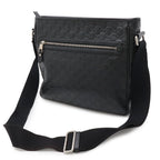 Gucci Guccissima Sherry Line Shoulder Bag Rubber Coating Leather Black Silver — view 2