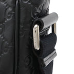 Gucci Guccissima Sherry Line Shoulder Bag Rubber Coating Leather Black Silver — view 7