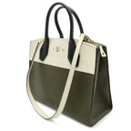 Louis Vuitton City Steamer MM 2-Way Shoulder Bag Bicolor Leather Khaki Ivory — view 2