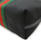 Gucci Web Stripe Sherry Line Tote 2-Way Shoulder Bag Nylon Canvas Black — view 3