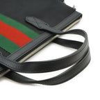 Gucci Web Stripe Sherry Line Tote 2-Way Shoulder Bag Nylon Canvas Black — view 4