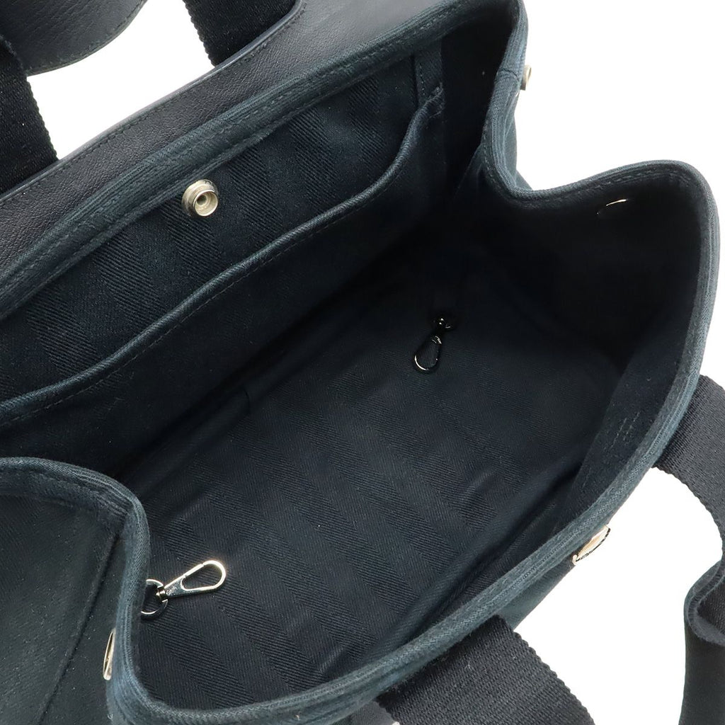 Hermes Valparaiso PM Tote Toilet Blanc Leather Black Silver Pouch Out of Stock — view 6