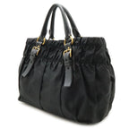 Prada Gather Tote Nylon Leather Nero Black Gold — view 2