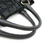 Prada Gather Tote Nylon Leather Nero Black Gold — view 4