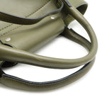Celine Big Small 2-Way Shoulder Bag Crossbody Leather Olive Green Silver — view 4