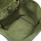 Celine Big Small 2-Way Shoulder Bag Crossbody Leather Olive Green Silver — view 5