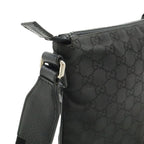 Gucci GG Nylon Shoulder Bag Crossbody Depth Leather Black Gray Silver — view 7