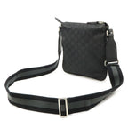 Gucci GG Nylon Shoulder Bag Crossbody Depth Leather Black Gray Silver — view 2