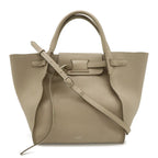 Celine Big Small 2-Way Shoulder Bag Crossbody Leather Gray Silver