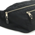 Gucci Belt Bag Waist Pouch Hip Nylon Canvas Black Silver — view 5