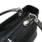 Dior Cannage 2-Way Shoulder Bag Satin Leather Black — view 6
