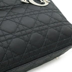 Dior Cannage 2-Way Shoulder Bag Satin Leather Black — view 8