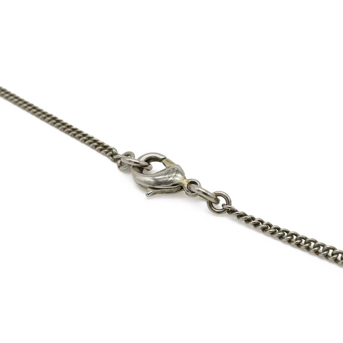 Chanel CC Logo Necklace Pendant Rhinestone Metal Silver — view 5