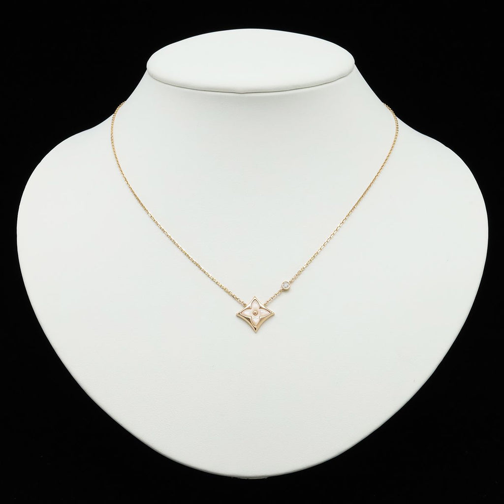 Louis Vuitton Pendant Star Blossom BB Necklace 18k Pink Gold Pearl Diamond — view 6