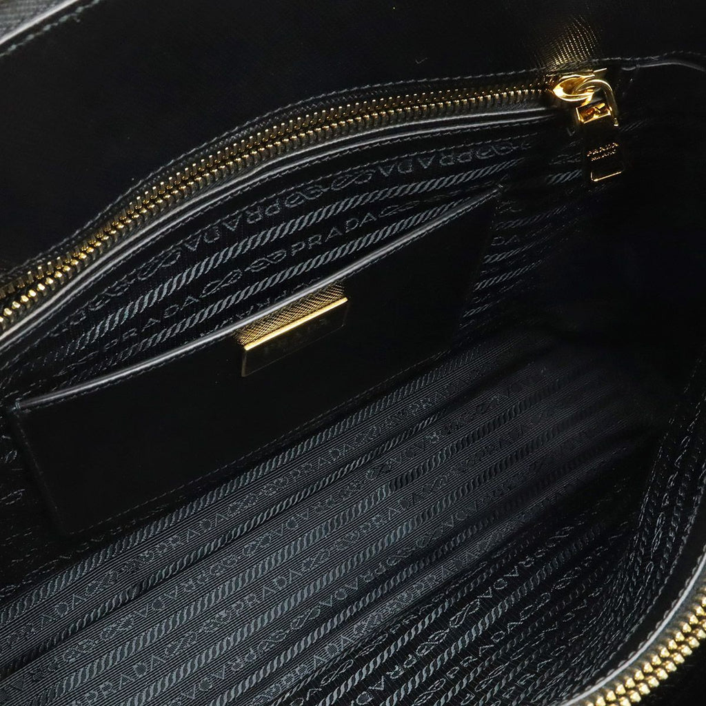 Prada Saffiano Tote Leather Nero Black Gold — view 8