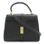 Celine 16 Small 2-Way Shoulder Bag Leather Black Gold