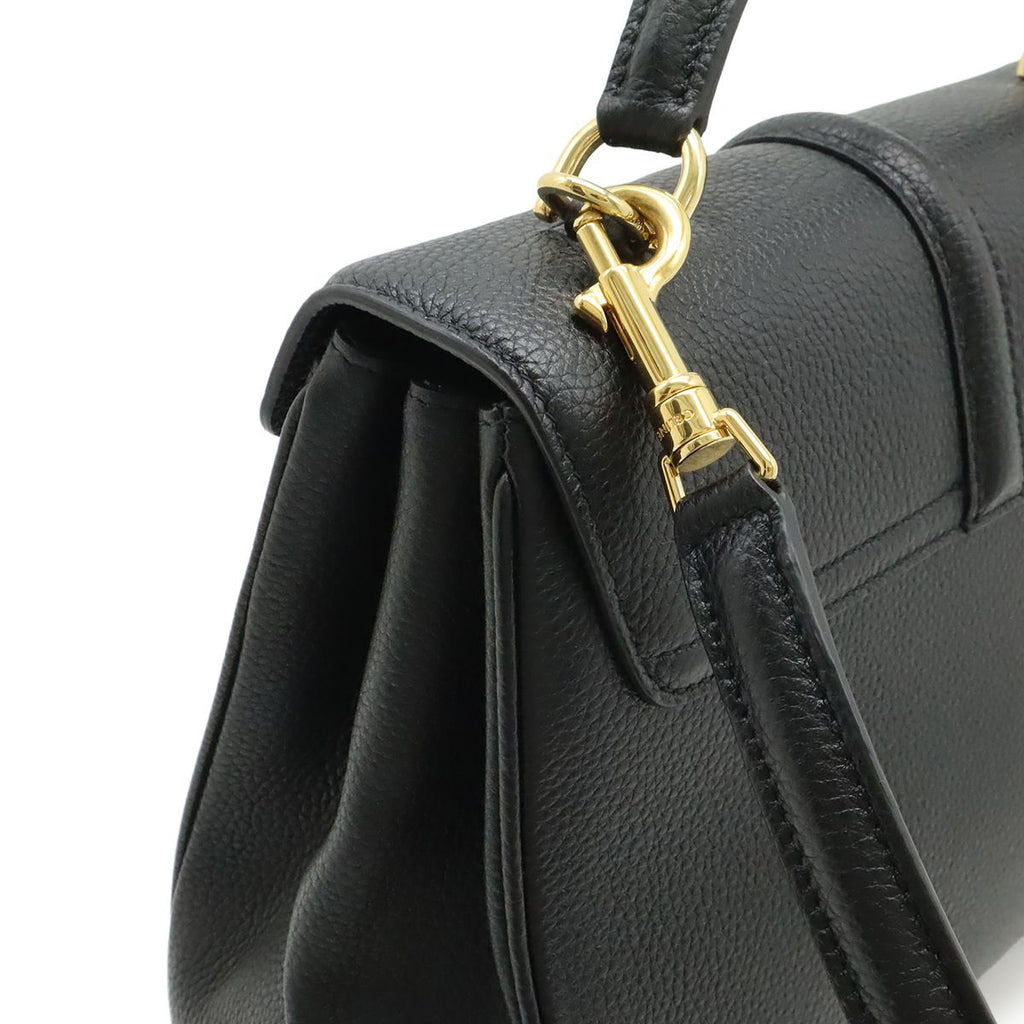 Celine 16 Small 2-Way Shoulder Bag Leather Black Gold — view 4