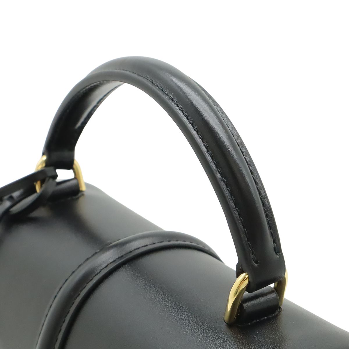 Celine Mini 16 Seeds One Handle 2-Way Shoulder Bag Calfskin Black Gold — view 5
