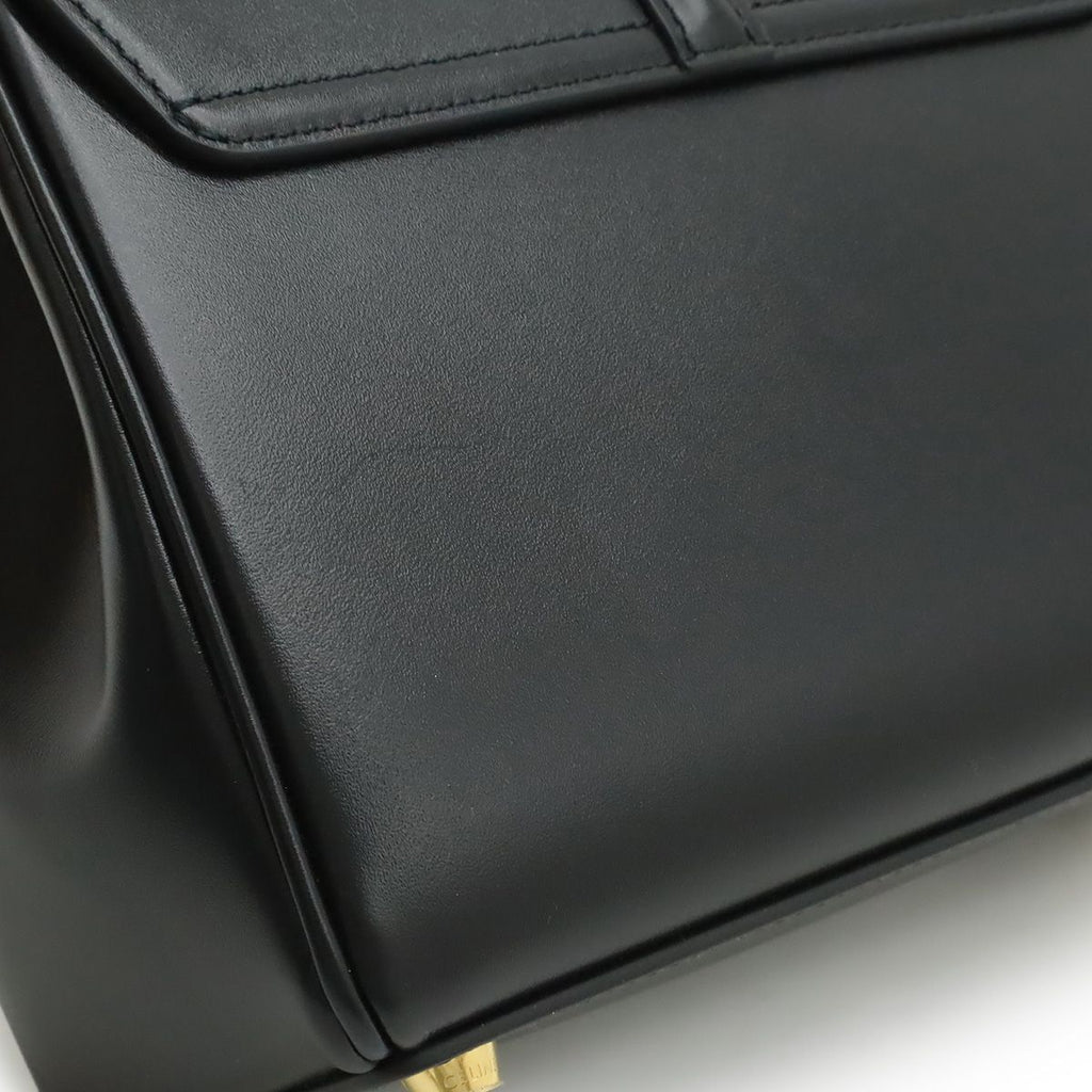 Celine Mini 16 Seeds One Handle 2-Way Shoulder Bag Calfskin Black Gold — view 7