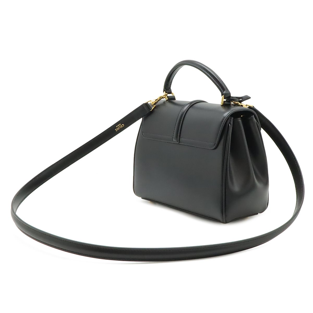 Celine Mini 16 Seeds One Handle 2-Way Shoulder Bag Calfskin Black Gold — view 2