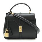 Celine Mini 16 Seeds One Handle 2-Way Shoulder Bag Calfskin Black Gold