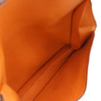 Hermes Dogon Card Coin Purse Case Togo Leather Orange Silver — view 5