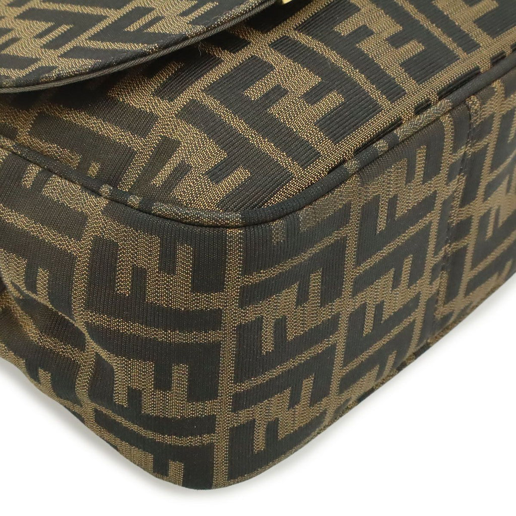 Fendi Zucchino Zucca Pattern Shoulder Bag Crossbody Pochette Leather Dark Brown — view 3