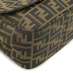 Fendi Zucchino Zucca Pattern Shoulder Bag Crossbody Pochette Leather Dark Brown — view 3