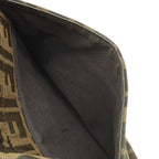 Fendi Zucchino Zucca Pattern Shoulder Bag Crossbody Pochette Leather Dark Brown — view 7