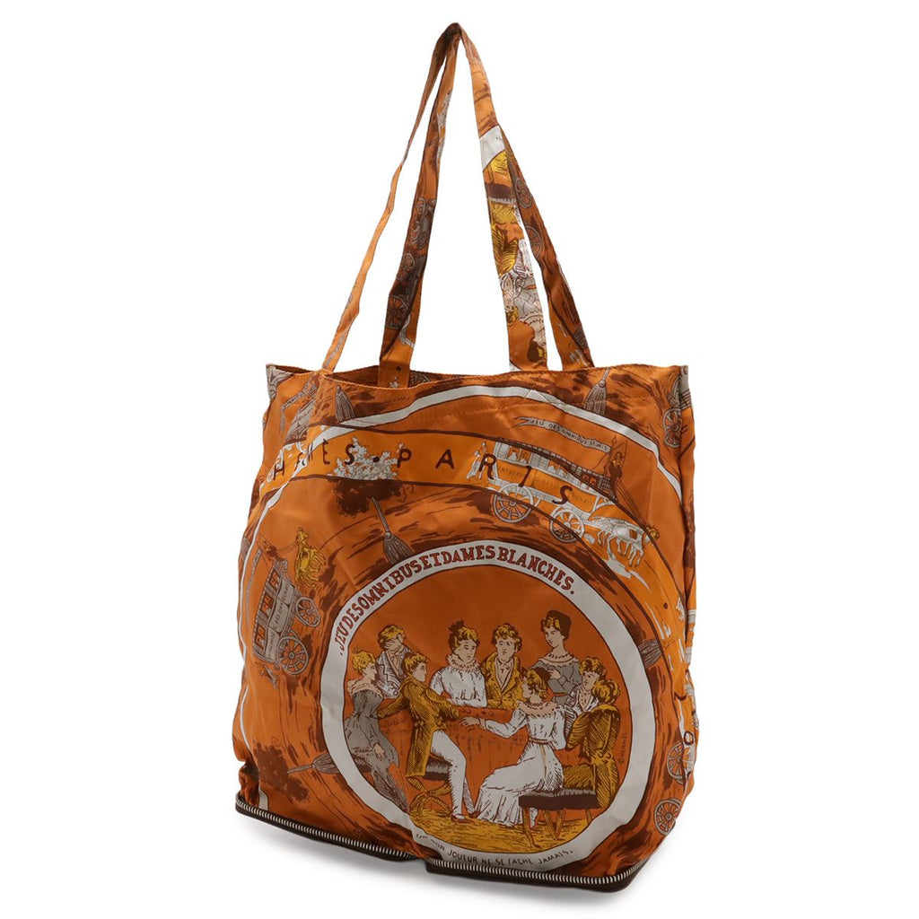 Hermes Silky Pop Eco Tote Foldable Omnibus and White Game Buffalo Silk Dark — view 5