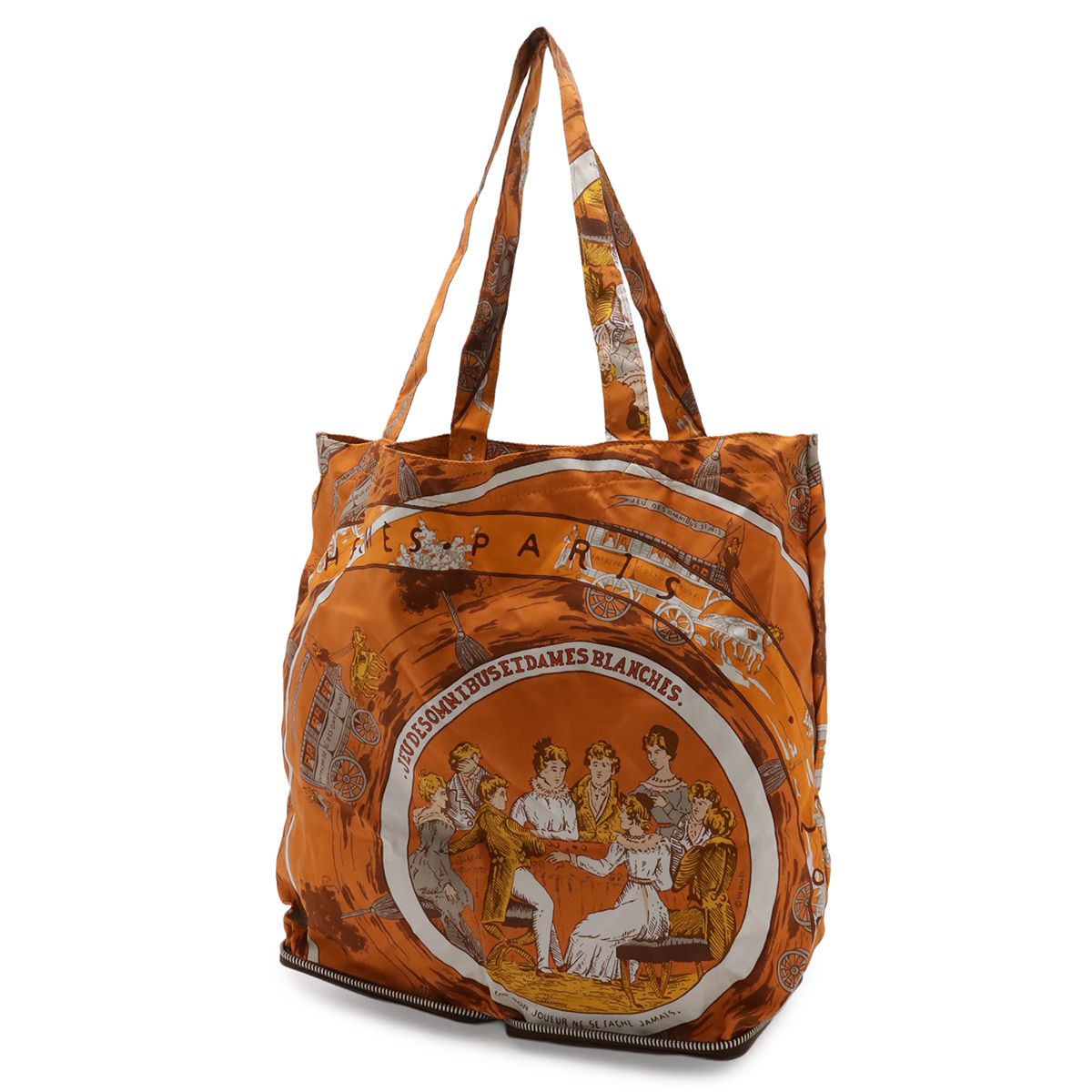 Hermes Silky Pop Eco Tote Foldable Omnibus and White Game Buffalo Silk Dark — view 5