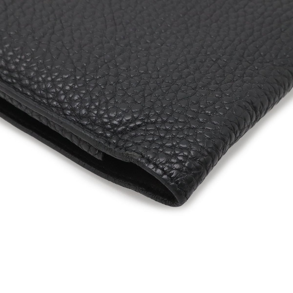 Hermes Dogon Duo GM Bifold Wallet Taurillon Clemence Leather Black with Coin — view 3