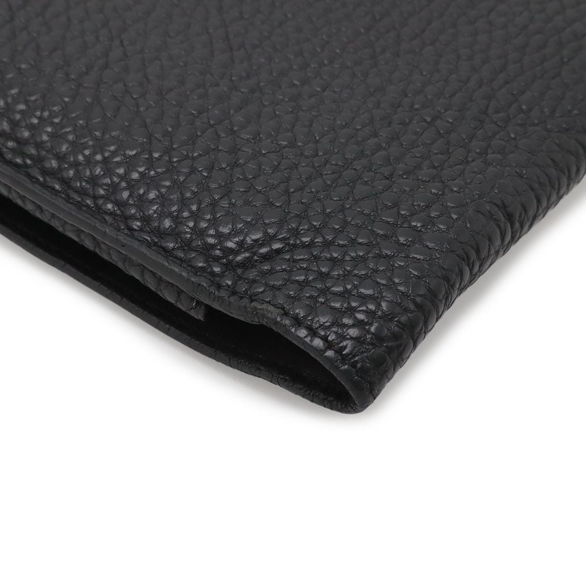 Hermes Dogon Duo GM Bifold Wallet Taurillon Clemence Leather Black with Coin — view 3